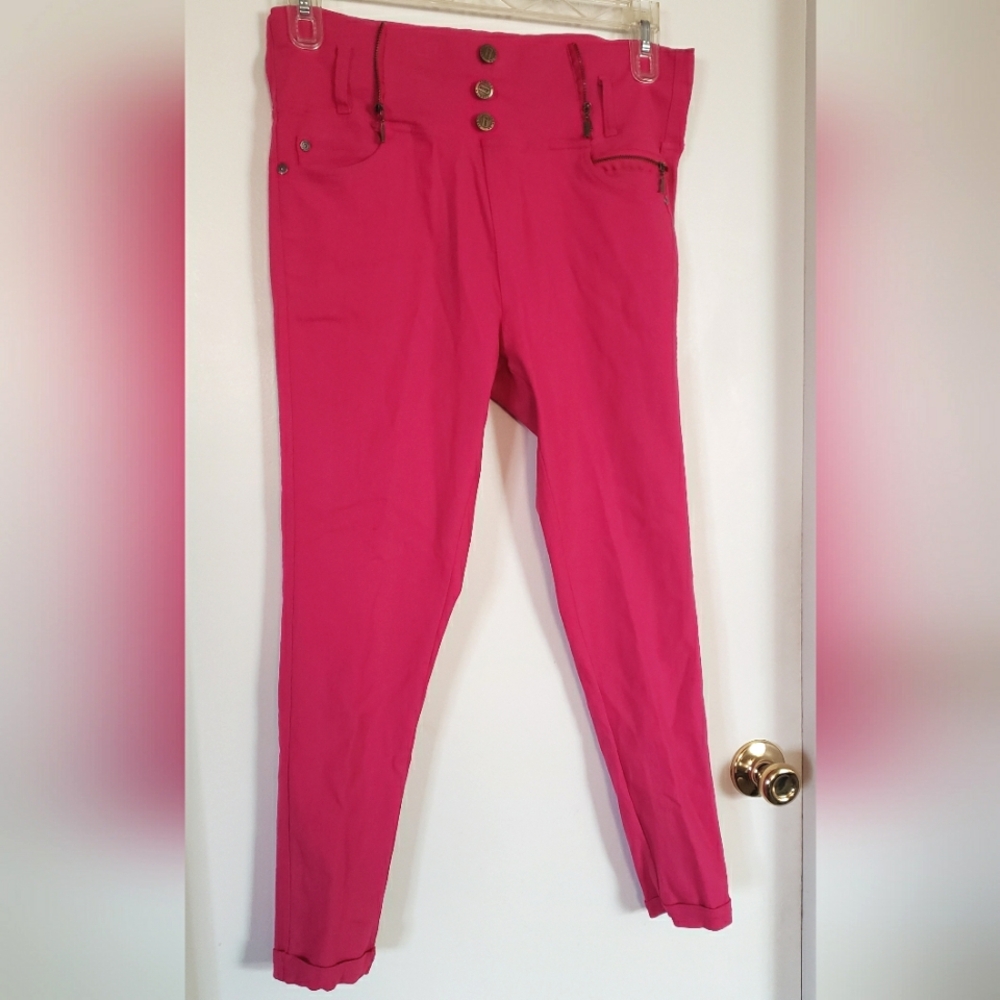 Hot Pink Plus Size Jeggings
